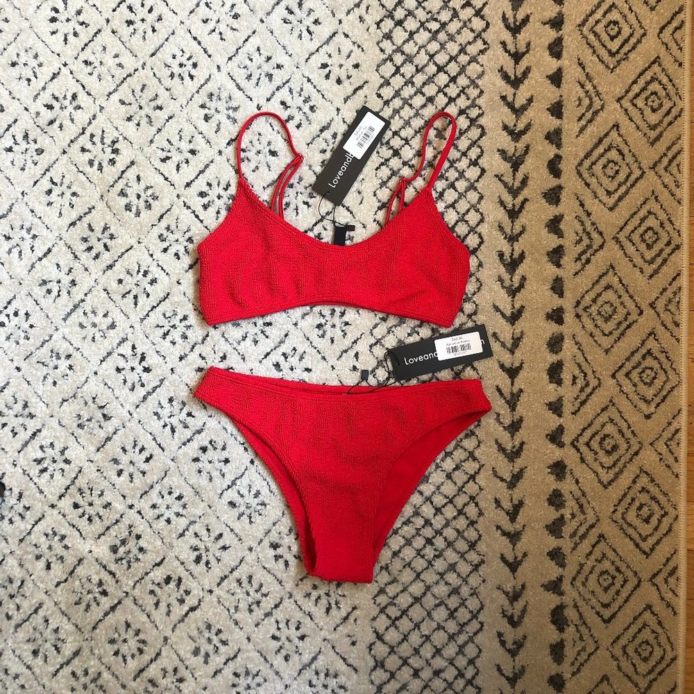 NWT Love & Bikinis Red Swimsuit